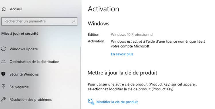 Activer Windows 11 avec une clé de produit