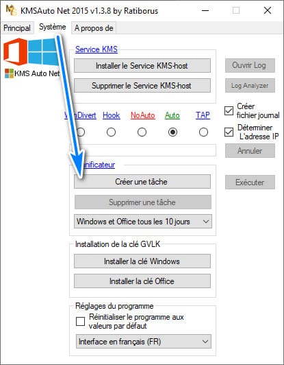 Crear tarea planificada para activar Windows y Office